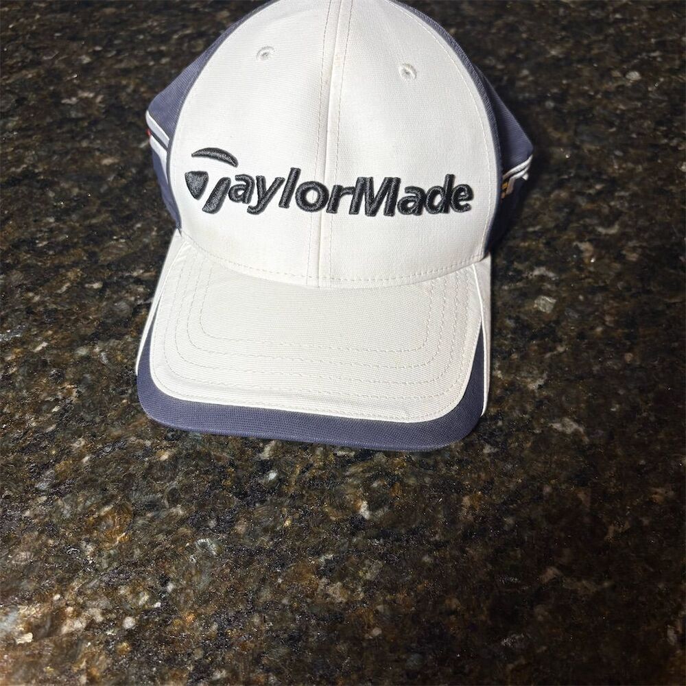 TaylorMade Men's Adjustable Golf Cap Navy & White One Size